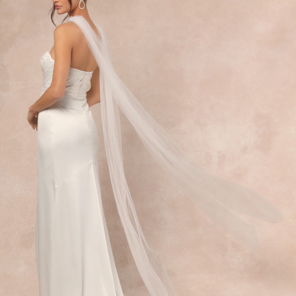 Lulus Cascading Romance White Tulle Veil Scarf - Size One Size